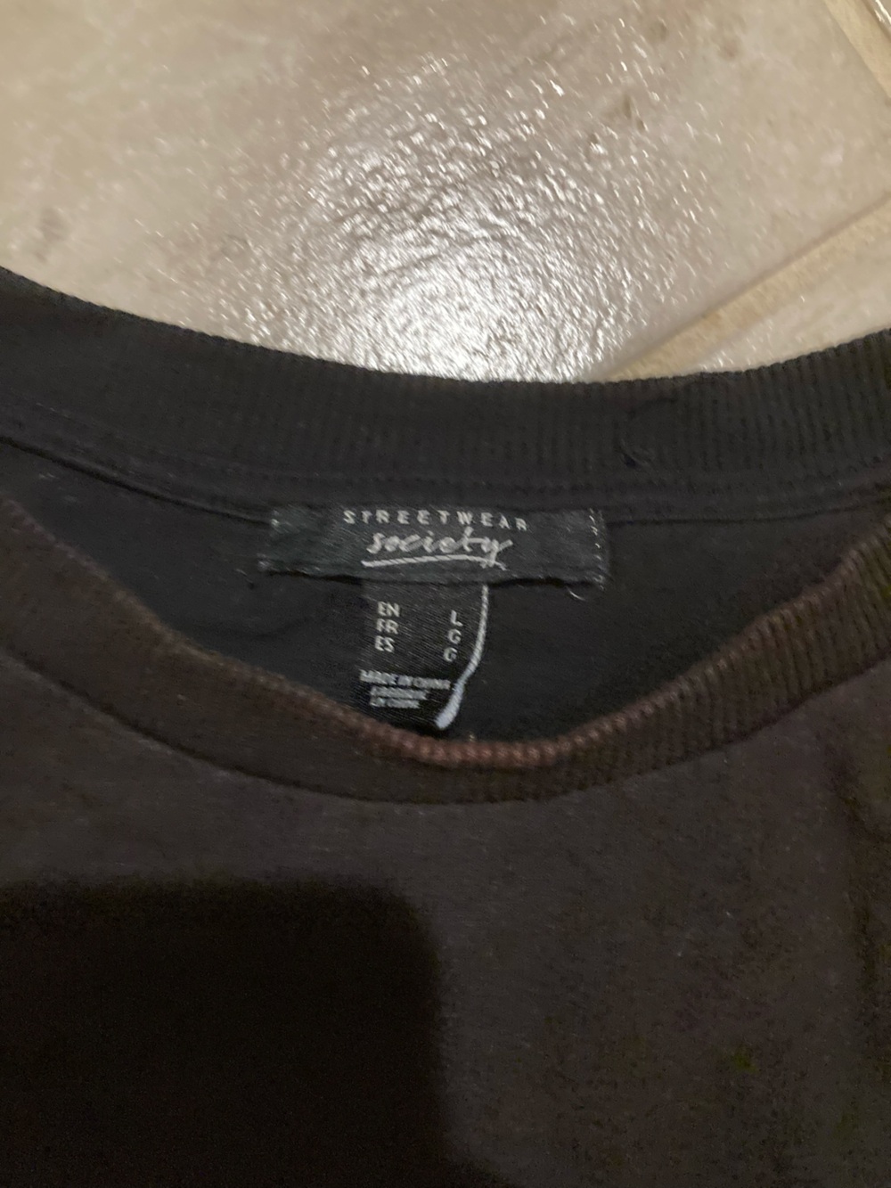 Streetwear Society Black Cropped Sweatshirt with Leopard 'Sassy' Script - Picture 2 of 3